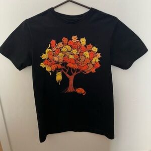 Kids Black Cat Tree Graphic T-Shirt